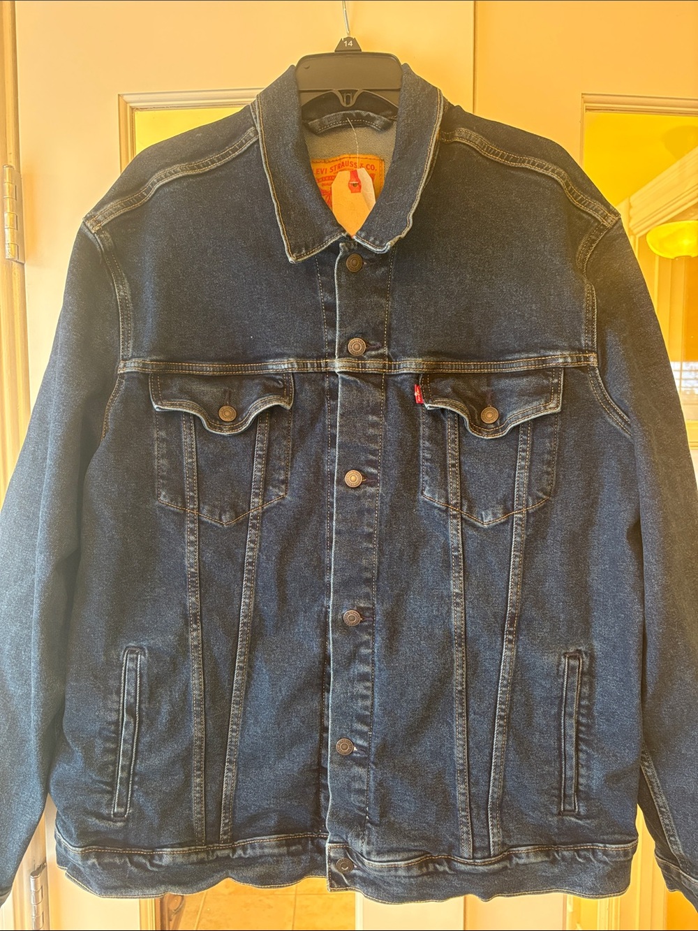 NWT Men’s Levi's Dark Blue Denim Trucker Jacket 2XL T Tall